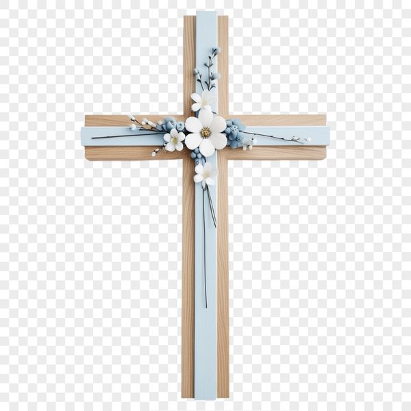 Beautiful Crucifix Design for Print A clear and high-resolution image of a crucifix with a transparent background.