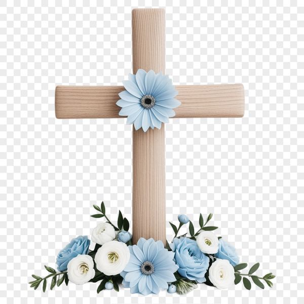 A simple PNG image of a Christian crucifix with a clear background for various uses.