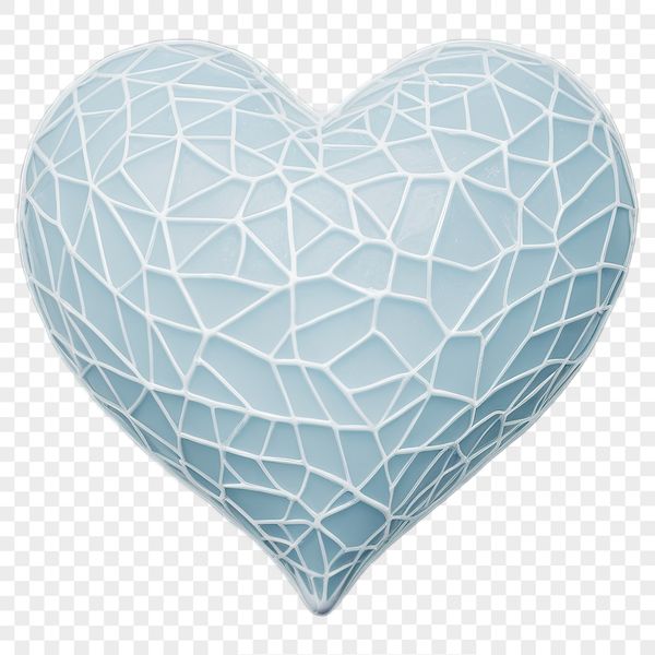 A high-resolution transparent PNG image of a stylized love heart.