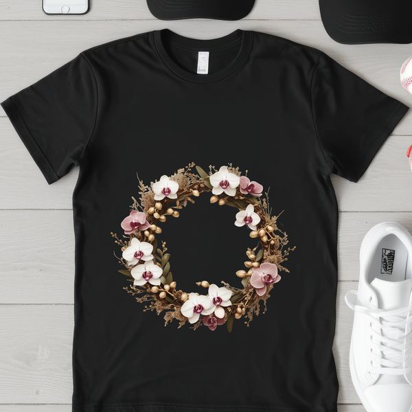 Flower Bouquet Wreath Clipart A floral wreath made from a variety of colorful flowers and foliage, suitable for sublimation printing.