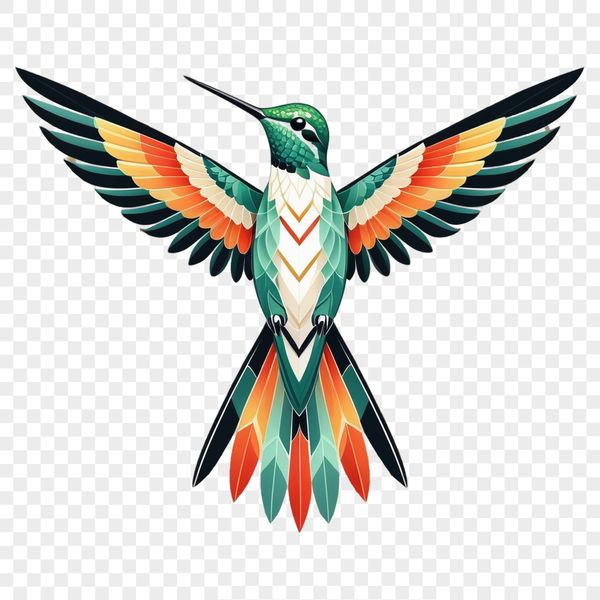 A high-resolution PNG image of a hummingbird in flight, with a clear background suitable for commercial use.