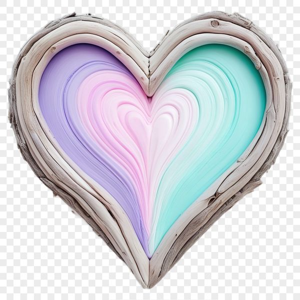 Heart Graphic in High Resolution A transparent graphic representation of a classic love heart.