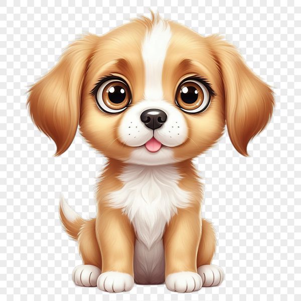 Adorable Transparent Puppy Clipart Free download of a clear-background PNG puppy clipart suitable for commercial and personal projects.