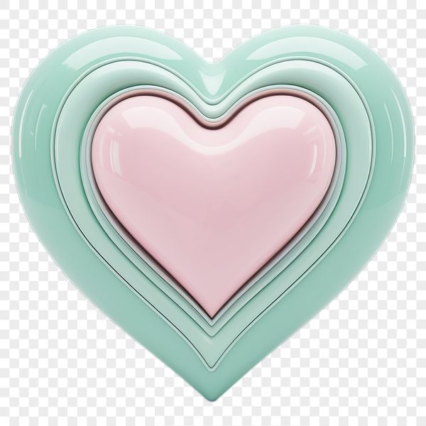A high-resolution transparent PNG image of a love heart symbol with a clear background.