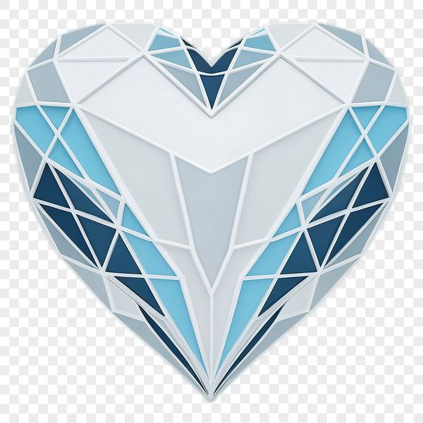 A high-resolution love heart icon with a transparent background, suitable for commercial use.