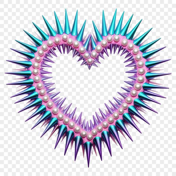 A high-resolution transparent heart graphic with a clear background, suitable for sublimation and commercial or personal use.