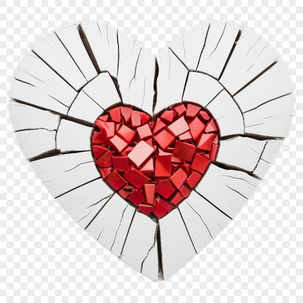 A high-resolution PNG image of a stylized heart symbol, suitable for commercial use or DIY projects.