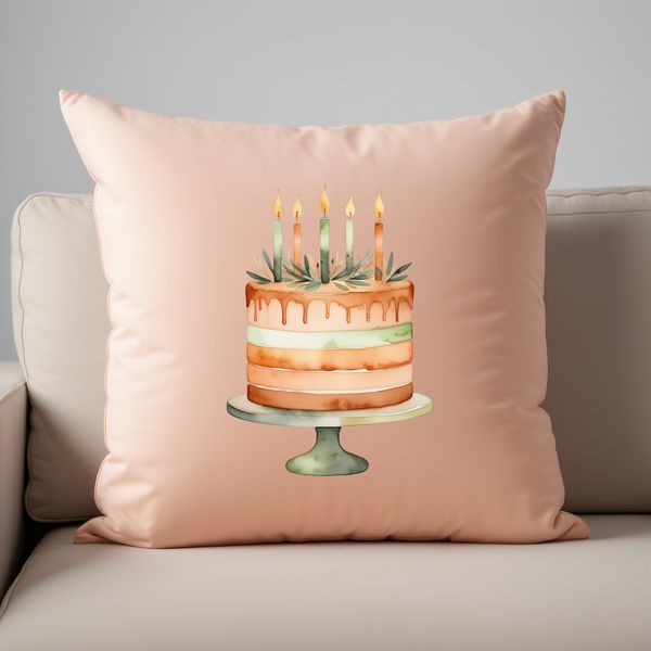 A high-resolution PNG image of a colorful birthday cake with clear background and transparent edges.