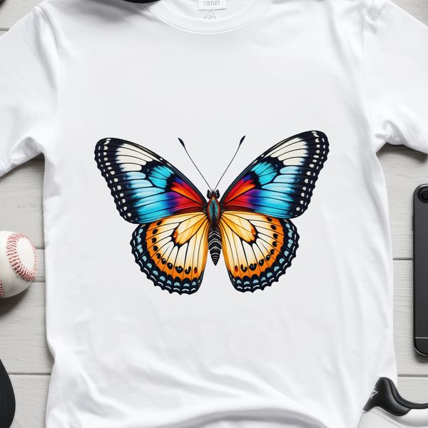 Transparent Insect Image A transparent PNG image of a colorful butterfly with intricate details against a clear background.