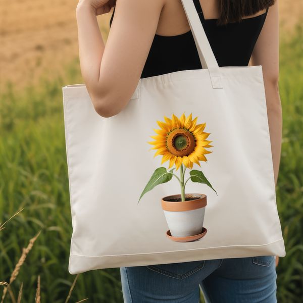 High Res Flower Design PNG A high-resolution PNG image of a large sunflower in a flower pot with a clear background.