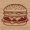 Free Vector Hamburger Graphic A high-quality vector image of a classic hamburger featuring a round patty topped with cheese.