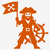 A stylized illustration of a pirate with a bandana and eye patch, suitable for cutting machines like Cricut or laser cutters.