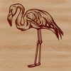 Safari Bird Illustration A stylized digital illustration of a flamingo standing on one leg in a grassy savannah.