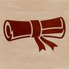 Vector illustration of a graduation diploma scroll with a ribbon and seal.