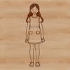 SVG image of a youthful female figure for graphic design and crafting purposes.