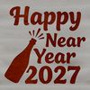 SVG vector graphic illustration of a New Year's theme, ideal for cutting machines and laser engraving.