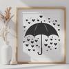 Colorful Heart-Shaped Umbrella Design for Digital Projects Umbrella design with heart shapes and a colorful pattern, suitable for use in digital art projects.