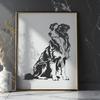 Stunning Sitting Australian Shepherd Artwork