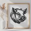 Creative Boar In DXF - For Free Download, Commercial Use