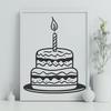 Birthday Cake Digital Art In DXF File Format For Free Download