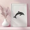 Free Unique Dolphin Printable Artwork DXF - Commercial Use