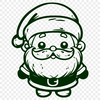 A traditional illustration of Father Christmas standing in a festive atmosphere.