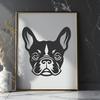 French Bulldog Printable Image In DXF File Format For Free Download