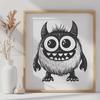 Monster Stencil In PNG & SVG - Free Digital Download