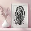 Floral Our Lady Of Guadalupe In DXF Format