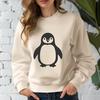 Cute Penguin Line Drawing Illustration A simple line drawing of a full body penguin standing on the ground.