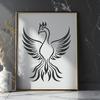 Beautiful Pheonix In DXF For Free Download