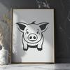 Standing Pig Vector Image - Free DXF