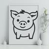 Cute Pig In SVG, PNG, PDF And DXF File Formats - Free