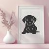 Creative Sitting Puppy Vector Illustration