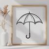 Compact Umbrella Illustration Vector Graphic Icon An illustrated icon of a compact umbrella with an open canopy, designed as a vector graphic.