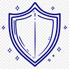 Geometric Shield Illustration in Vector Format A medieval-style shield made from various geometric shapes, ideal for vector art projects.