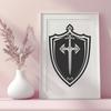 Beautiful Shield Clip Art for Digital Crafts and Designs A graphical representation of a shield, ideal for use in digital designs and crafts.
