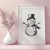 Artistic Snowman In PNG - Free Download