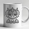 Cute Triceratops In PDF & PNG