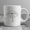 Compact Umbrella SVG Design with Waterproof Canopy A colorful illustration of a compact umbrella with a sturdy handle and waterproof canopy, suitable for rainy days.