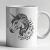 Floral Unicorn In SVG, PNG, PDF And DXF File Formats - Free