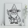 Enchanting Vector Illustration of a Complete Wizard Figure An SVG vector design featuring a complete wizard figure, suitable for various applications.