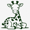 A high-resolution vector illustration of a giraffe in a savannah setting.