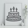 Birthday Cake In PDF Format - Free Digital Download, Commercial Use