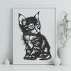 Creative Sitting Cat Printable Image - PNG