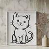 Sitting Cat Digital Drawing - DXF Free Download