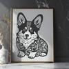 Sitting Corgi Vector Drawing