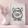 Standing Highland Cow Clip Art - Free SVG