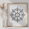 Ships Wheel In DXF Format - Free Digital Download, Commercial Use