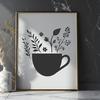 Floral Coffee Cup In SVG, PNG, PDF And DXF File Formats - Free